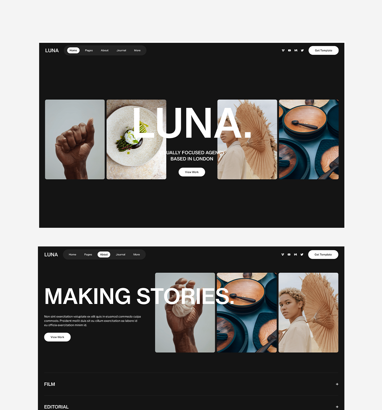 Luna Template branded preview