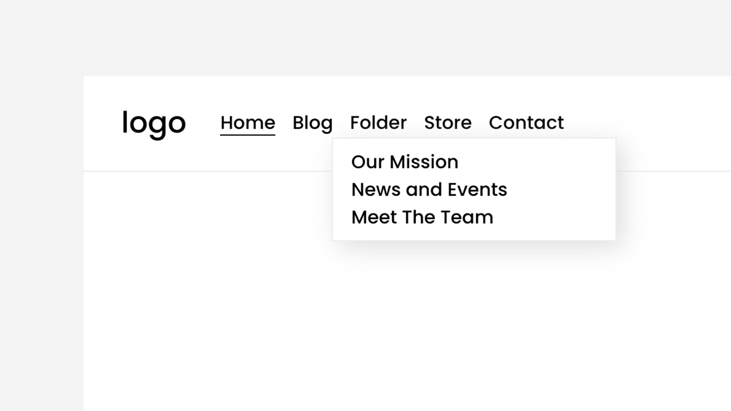 Drop Shadow Style - Navigation Dropdown preview
