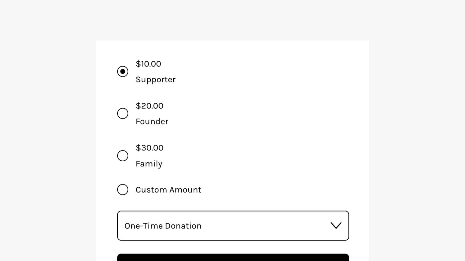 Radio Left Alignment - Donation Block preview