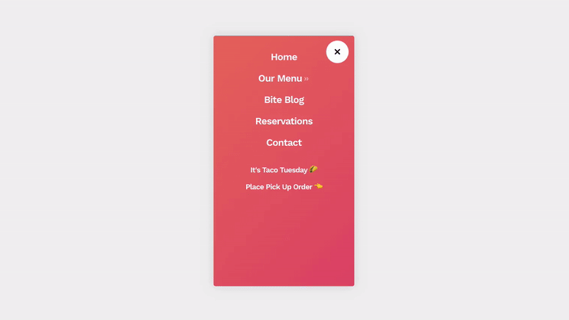 Animated Gradient Mobile Menu preview