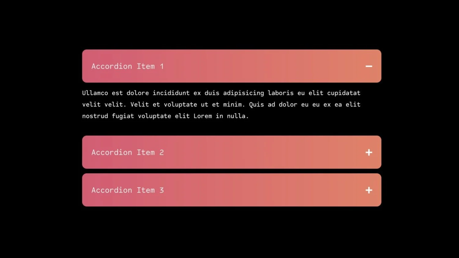 Accordion Block Tabs Gradient Style preview