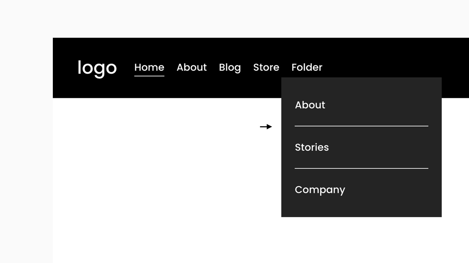Divider Lines Bettwen Links - Navigation Dropdown preview