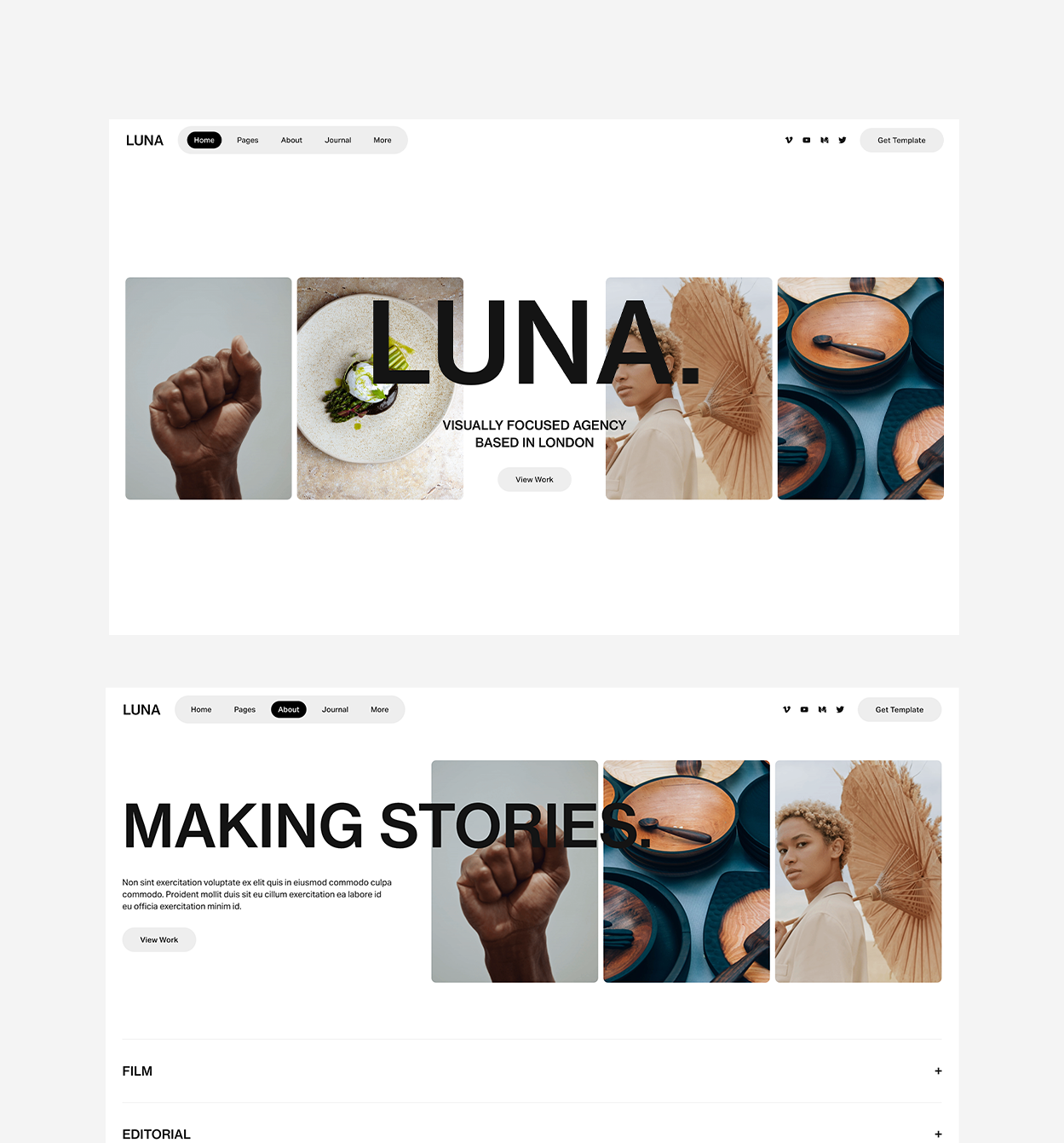Luna Template branded preview