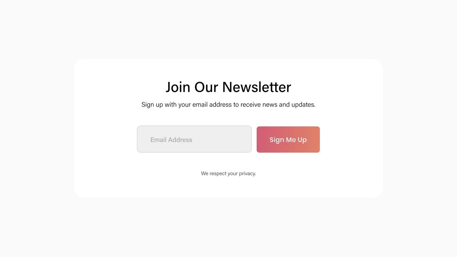 Gradient Newsletter Block Button preview